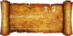 Kirner Henriett névjegykártya